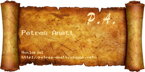 Petres Anett névjegykártya